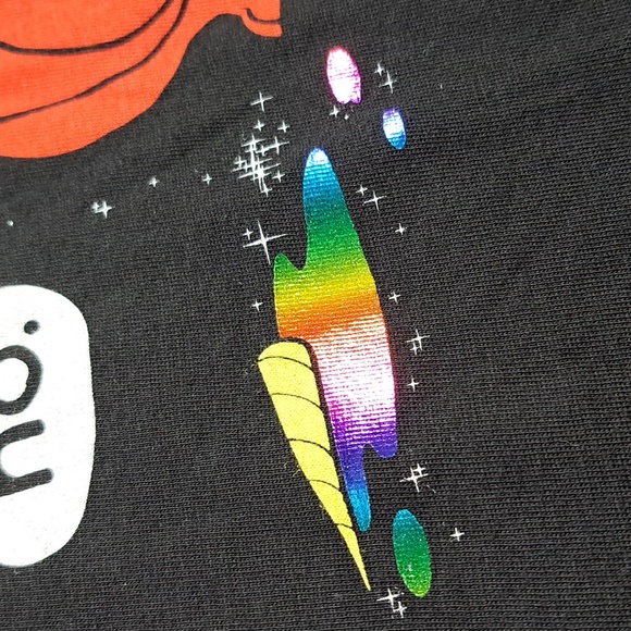 Black Matter Goodie Two Sleeves Last Unicorn Dinosaurs Black Graphic Tee NWOT S - Picture 3 of 8